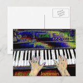 Jammin Keyboard Postcard Postkarte (Vorne/Hinten)