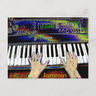 Jammin Keyboard Postcard Postkarte