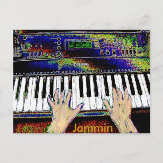 Jammin Keyboard Postcard Postkarte (Vorderseite)