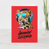 Jammin' Leopard Karte (Vorderseite)