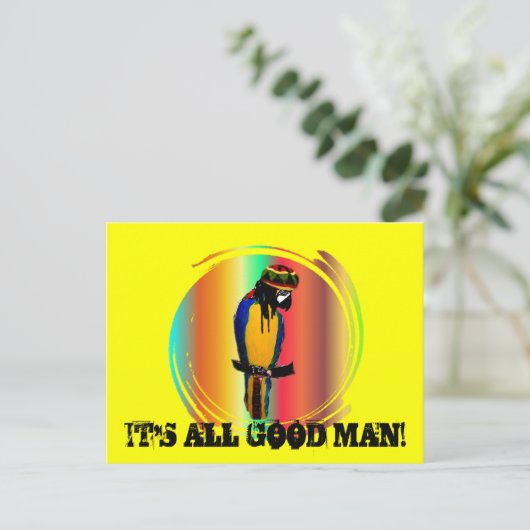 JAMMIN PARROT POSTKARTE (Stehend Vorderseite)