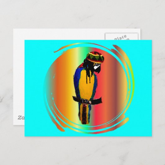JAMMIN PARROT POSTKARTE (Vorne/Hinten)