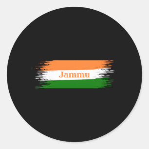 Jammu City India Flag Amerikanischen Ureinwohners Runder Aufkleber