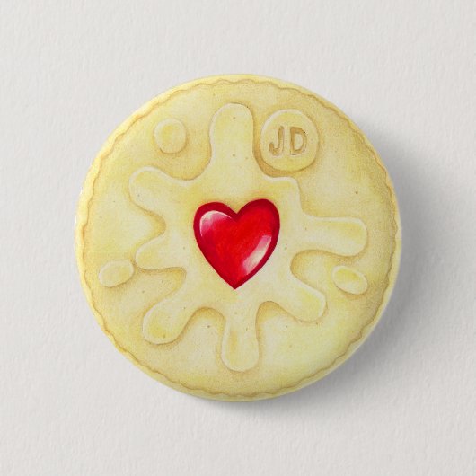 Jammy Dodger-Keks-Illustrations-Abzeichen Button (Vorderseite)