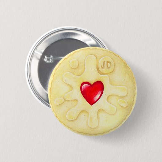 Jammy Dodger-Keks-Illustrations-Abzeichen Button (Vorne & Hinten)