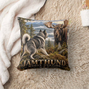 Jämthund-Elchjagd, skandinavischer Hund Kissen