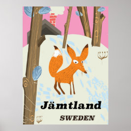 Jämtland Schweden Vintage Reiseplakat Poster