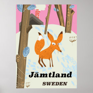 Jämtland Schweden Vintage Reiseplakat Poster