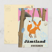 Jämtland Schweden Vintage Reiseplakat Postkarte (Vorne/Hinten)