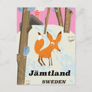 Jämtland Schweden Vintage-Reiseposter Postkarte