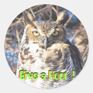 jan112009 009, Give a Hoot !, Give a Hoot !, ... Runder Aufkleber
