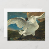 Jan Asselyn - Der bedrohte Schwan Feiertagspostkarte (Vorne/Hinten)