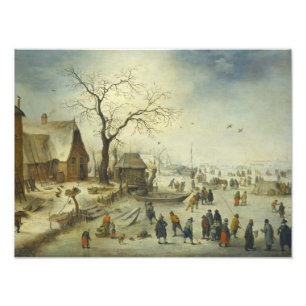 Jan Brueghel die Jüngeren - Dörfer auf dem Eis Fotodruck