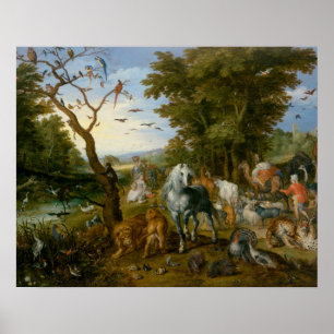 Jan Brueghel the Elder - Der Eintrag der Tiere Poster