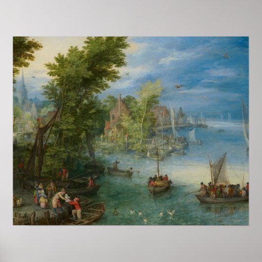 Jan Brueghel the Elder - River Landscape Poster (Vorne)