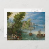 Jan Brueghel the Elder - River Landscape Postkarte (Vorne/Hinten)