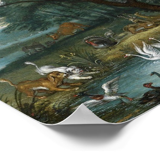 Jan Brueghel the Young - Paradies Landschaft Poster (Ecke)