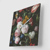 Jan Davidsz. De Heem - Stillleben mit Blume Quadratische Wanduhr (Winkel)