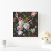 Jan Davidsz. De Heem - Stillleben mit Blume Quadratische Wanduhr (Zuhause)