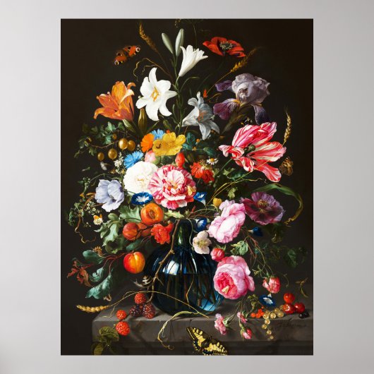 Jan Davidsz de Heem, Vase der Blume, 1670 Poster (Vorne)