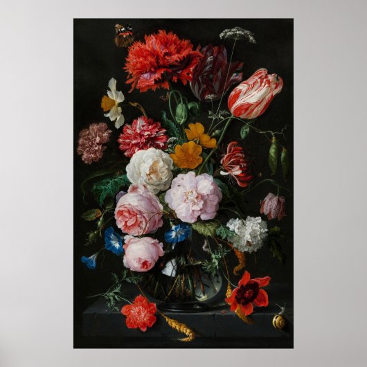 Jan Davidsz de Heems Stillleben mit Blumen Poster (Vorne)
