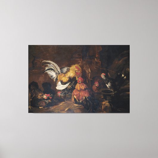 Jan Fyt Cockfight Leinwanddruck (Vorderseite)