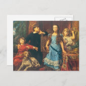 Jan Matejko: Portrait der vier Kinder des Künstler Postkarte (Vorne/Hinten)
