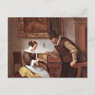 Jan Steen - Die Cembalostunde Postkarte