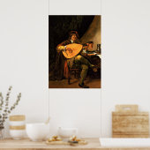 Jan Steen: Selbstportrait als Leutnist Poster (Küche)