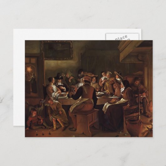 Jan Steen - Zwölfste Nacht Postkarte (Vorne/Hinten)