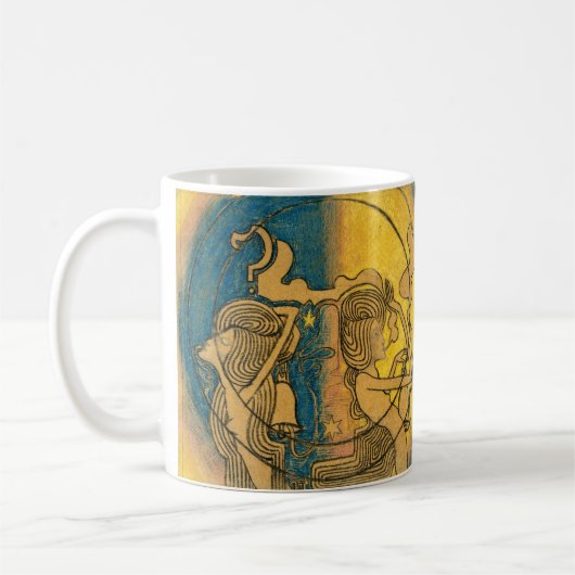Jan Toorop Art Nouveau Zwei stilisierte weibliche Kaffeetasse (Links)