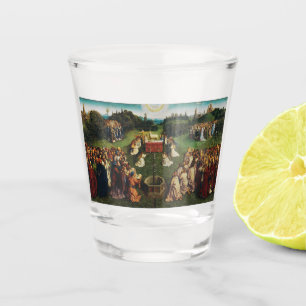 Jan van Eyck Anbetung des mystischen Lammes Kunst Schnapsglas