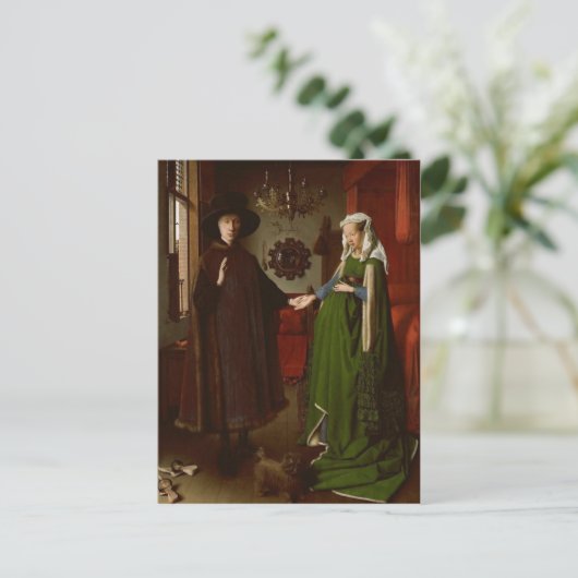 Jan van Eyck (ca. 1390-1441) The Arnolfini Portrai Postkarte (Stehend Vorderseite)