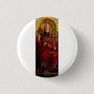 Jan van Eyck Gott der Vater auf dem Thron Fine Art Button
