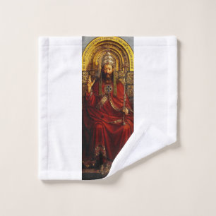 Jan van Eyck Gott der Vater auf dem Thron Fine Art Waschlappen