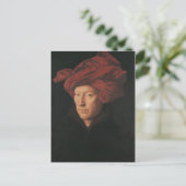 Jan van Eyck Portrait of a Man in a Red Turban Postkarte (Stehend Vorderseite)