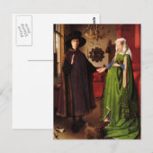 Jan Van Eyck Protrait von Giovannit Arnofini & Ehe Postkarte (Vorne/Hinten)