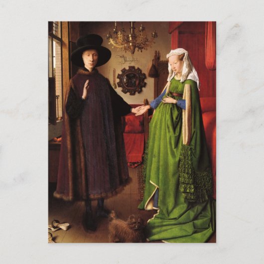 Jan Van Eyck Protrait von Giovannit Arnofini & Ehe Postkarte (Vorderseite)