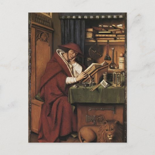 Jan van Eyck-St. Jerome in seiner Studie Postkarte (Vorderseite)