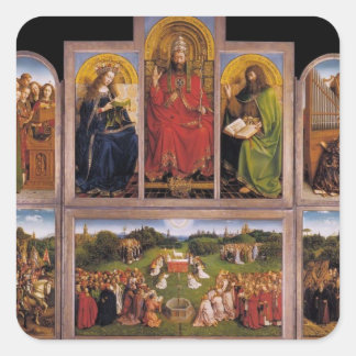 Jan van Eyck - The Gent Altarpiece Quadratischer Aufkleber