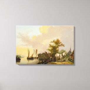 Jan van Os - Bauern entladen Ladung Leinwanddruck
