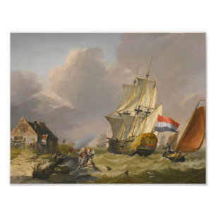 Jan van Os - Ein Sturm vor der Küste Fotodruck