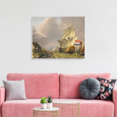 Jan van Os - Ein Sturm vor der Küste Leinwanddruck (Insitu (Wohnzimmer))