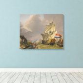 Jan van Os - Ein Sturm vor der Küste Leinwanddruck (Insitu (Holzboden))