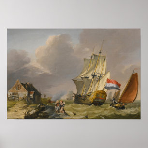 Jan van Os - Ein Sturm vor der Küste Poster