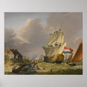 Jan van Os - Ein Sturm vor der Küste Poster (Vorne)