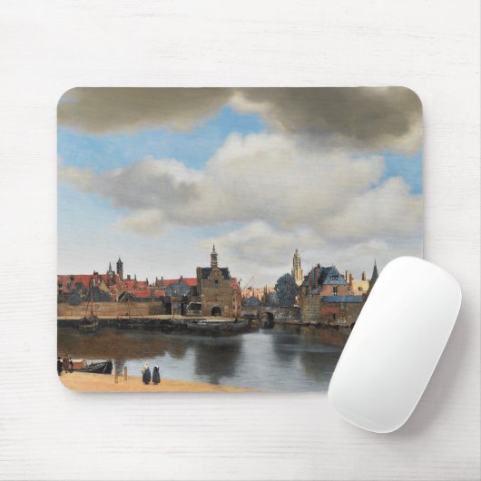 Jan. Vermeer - Ansicht über Delft Mousepad (Mit Mouse)
