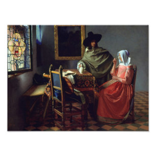 Jan. Vermeer - das Glas des Weins Fotodruck