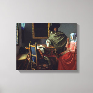 Jan Vermeer - Das Glas Wein Leinwanddruck