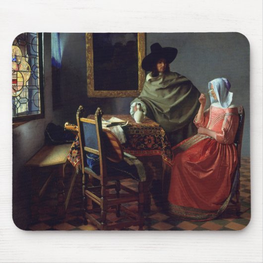 Jan Vermeer - Das Glas Wein Mousepad (Vorne)